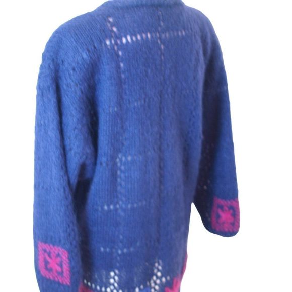 Internationale‎ Handknitted Sweater Dress Blue L - Picture 8 of 9